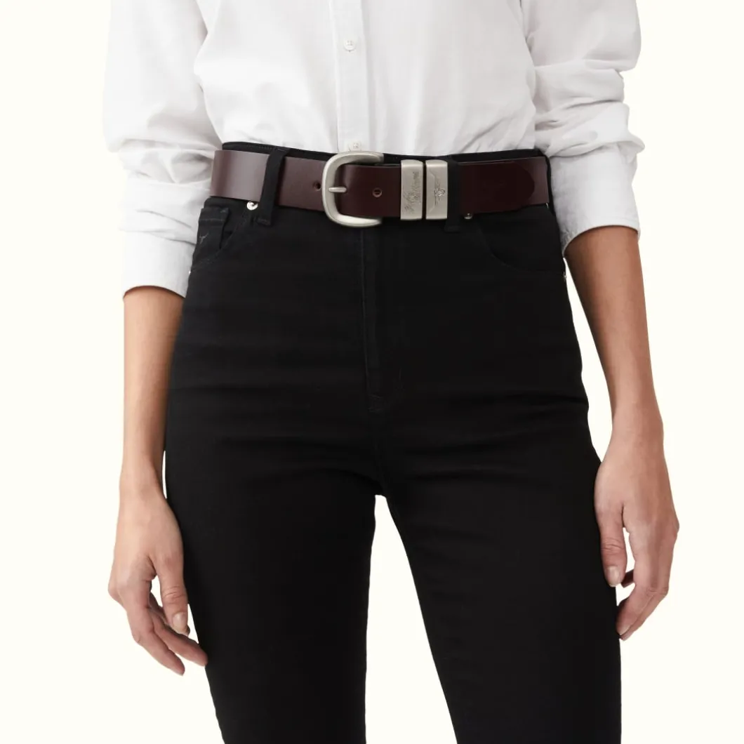 R.M. Williams 1 1/2" 3 Piece Solid Hide Belt Chestnut Sale