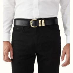 R.M. Williams 1 1/2" 3 Piece Solid Hide Belt Black New