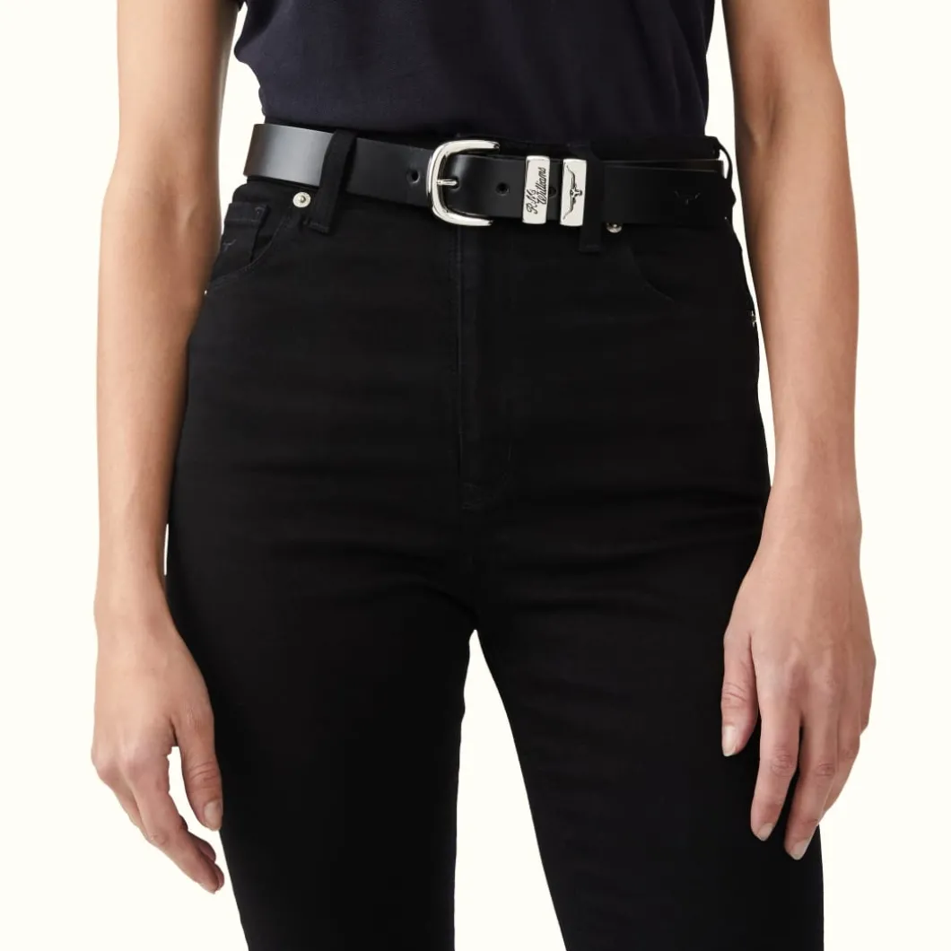 R.M. Williams 1 1/4" 3 Piece Solid Hide Belt Black Flash Sale