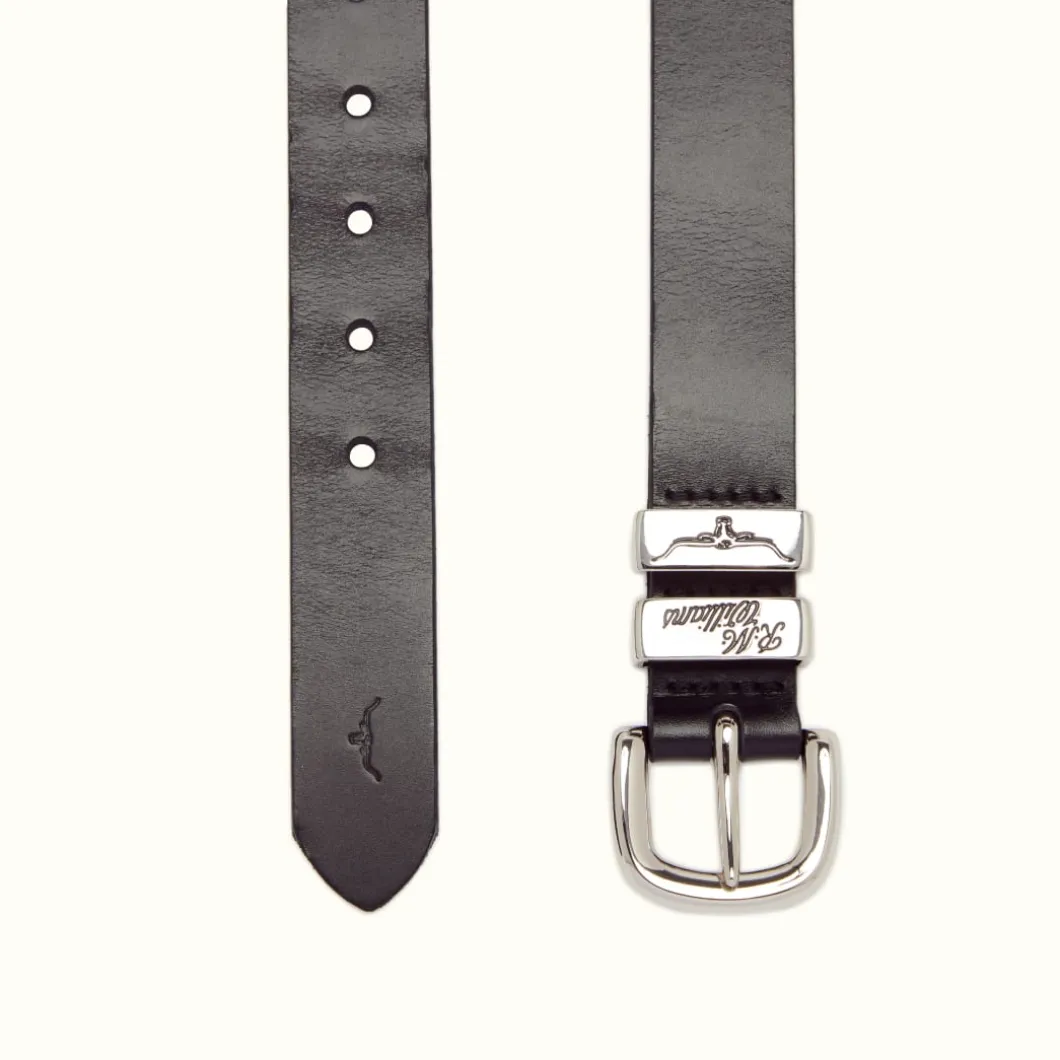 R.M. Williams 1 1/4" 3 Piece Solid Hide Belt Black Flash Sale