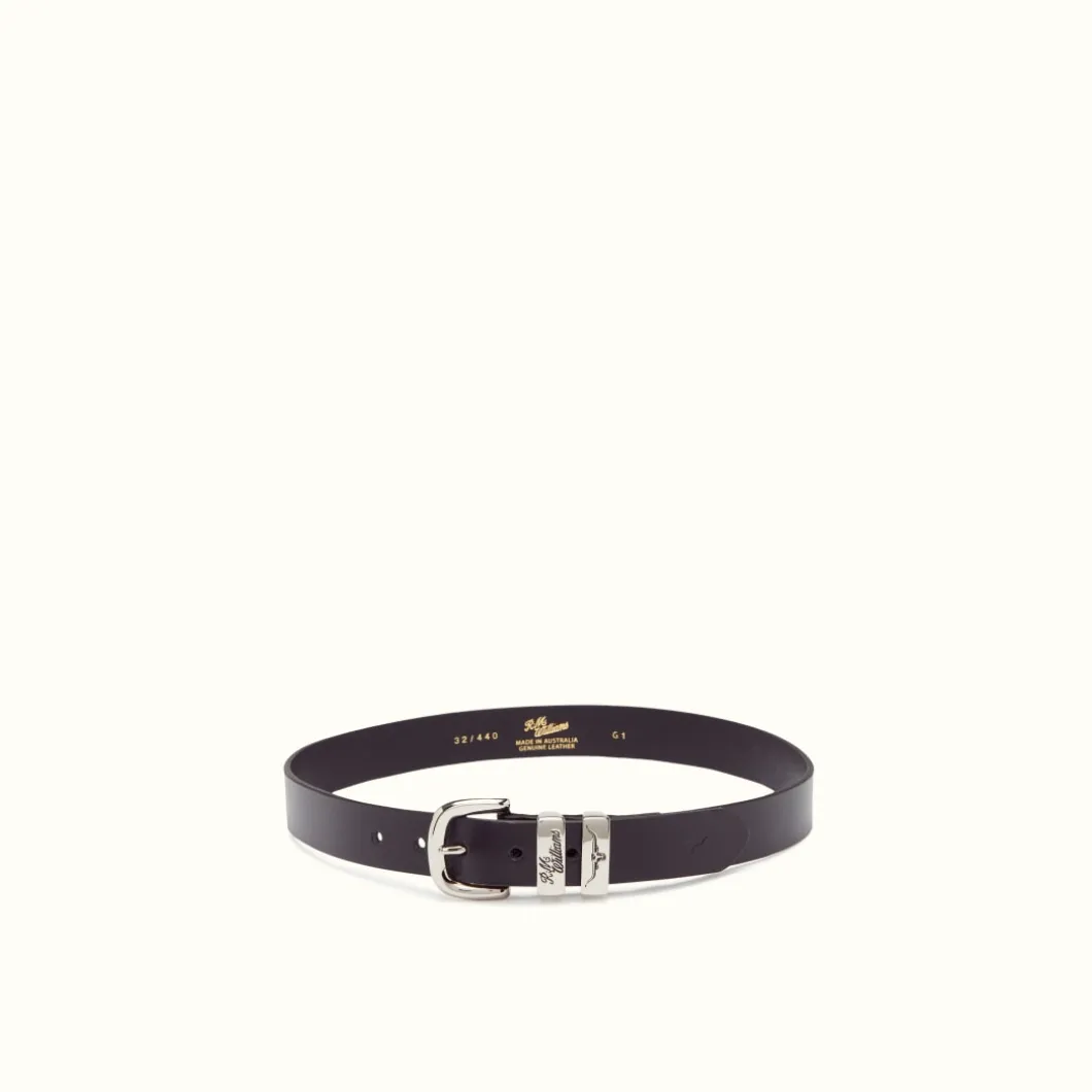 R.M. Williams 1 1/4" 3 Piece Solid Hide Belt Black Flash Sale