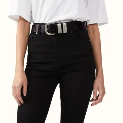 R.M. Williams 1 1/2" 3 Piece Solid Hide Belt Black Cheap