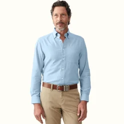 R.M. Williams Collins Button Down Shirt Light Blue Flash Sale