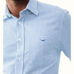 R.M. Williams Collins Shirt White Blue Discount
