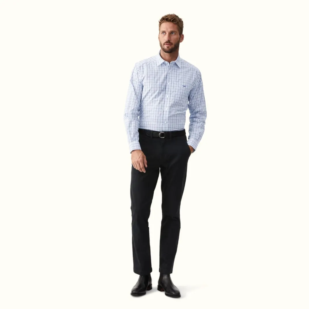 R.M. Williams Collins Shirt Pale Blue/White Cheap