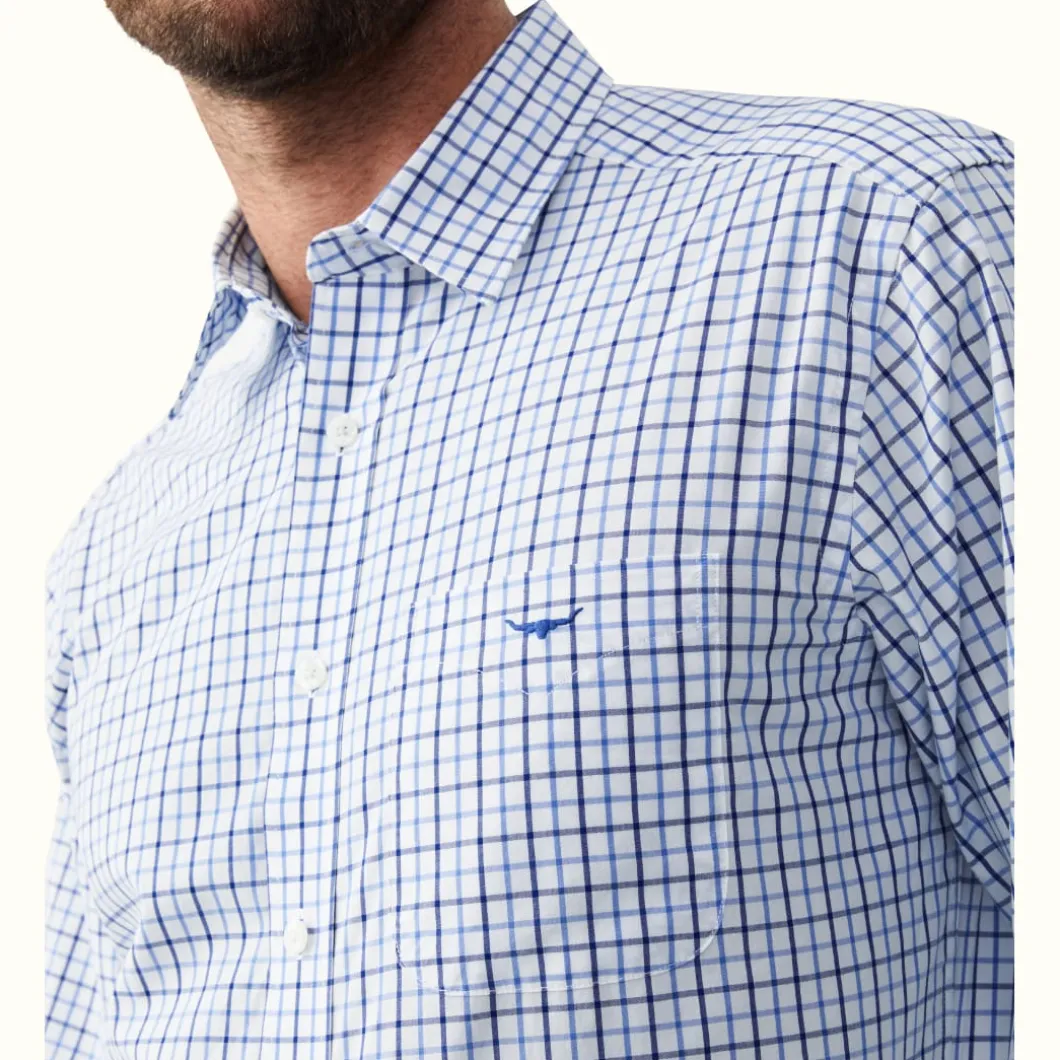 R.M. Williams Collins Shirt Pale Blue/White Cheap