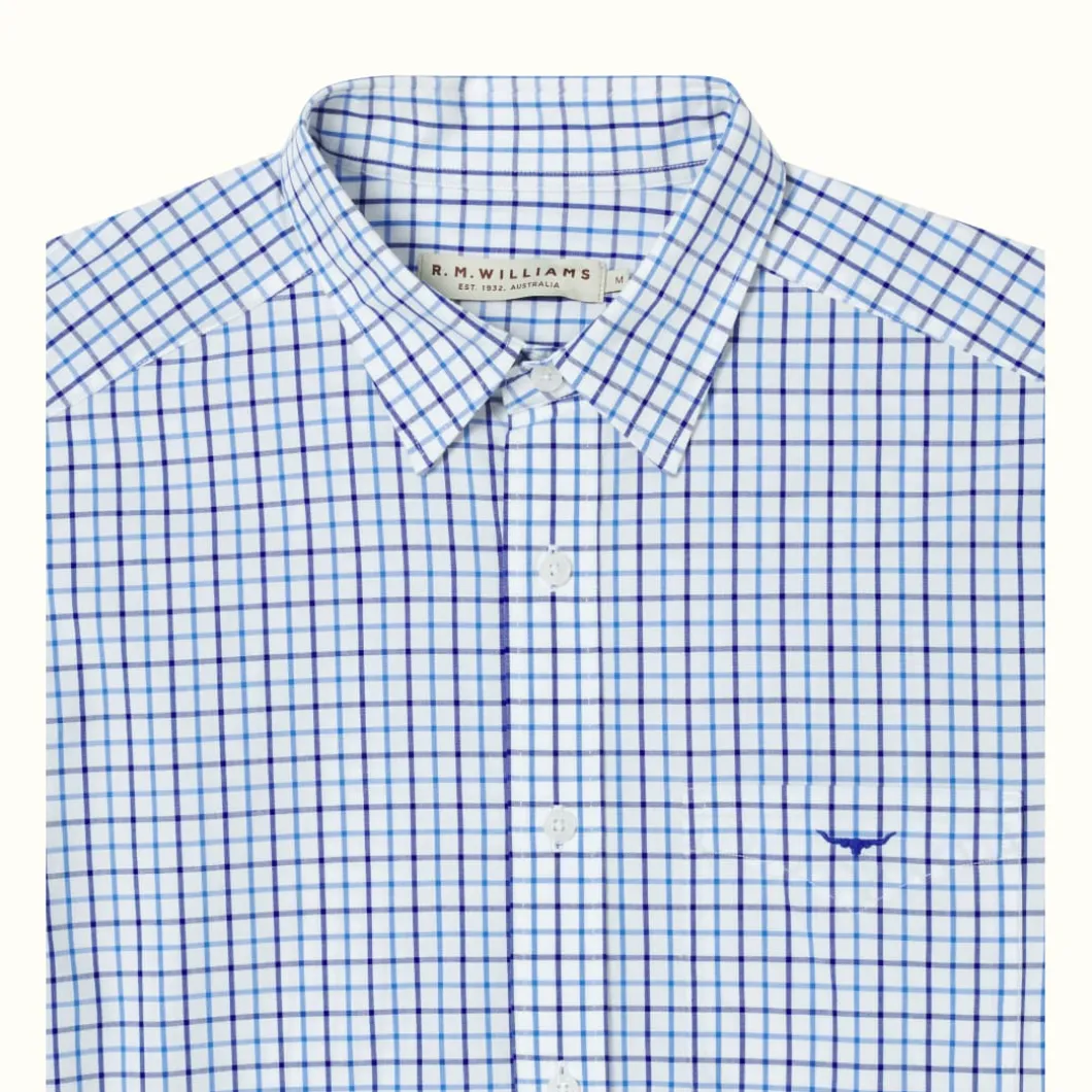 R.M. Williams Collins Shirt Pale Blue/White Cheap