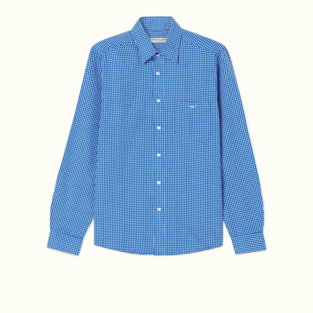 R.M. Williams Collins Shirt White Blue Sale