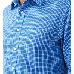 R.M. Williams Collins Shirt White Blue Sale