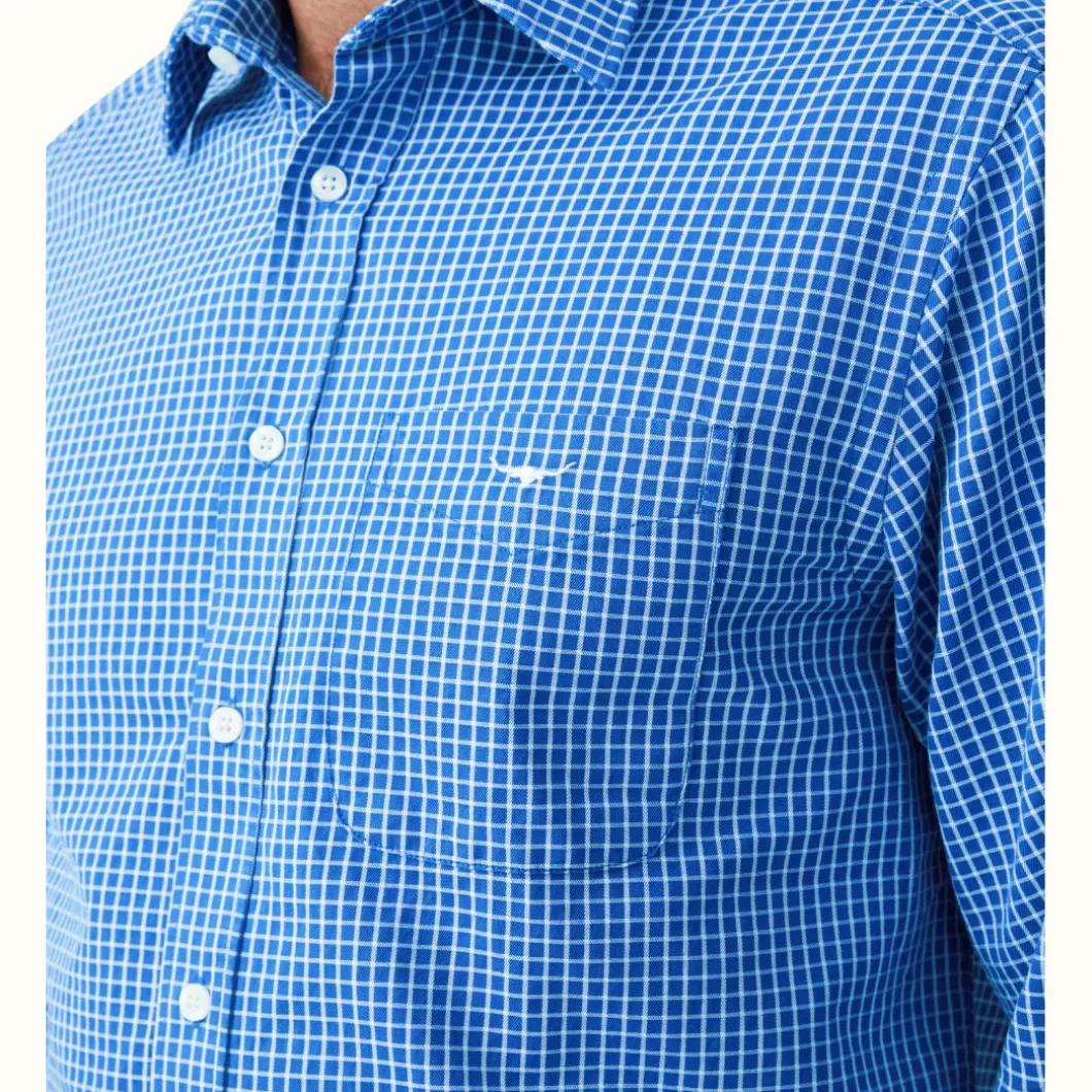 R.M. Williams Collins Shirt White Blue Sale