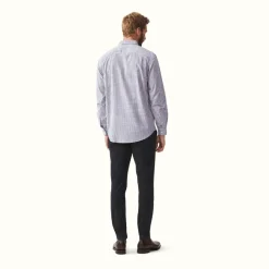 R.M. Williams Collins Shirt Navy Burgundy White Hot
