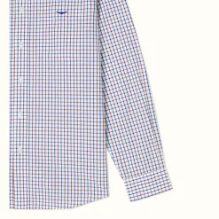 R.M. Williams Collins Shirt Navy Burgundy White Hot