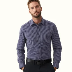 R.M. Williams Collins Shirt Navy/White Cheap
