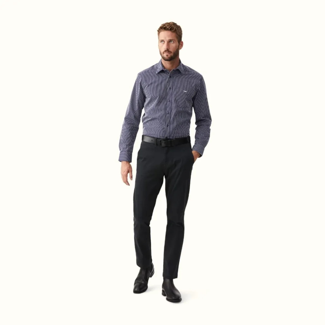R.M. Williams Collins Shirt Navy/White Cheap