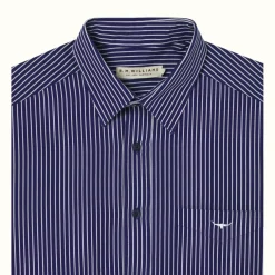 R.M. Williams Collins Shirt Navy/White Cheap