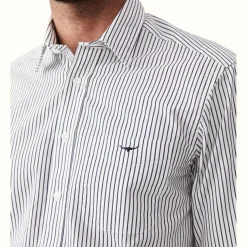 R.M. Williams Collins Shirt White/Navy Discount