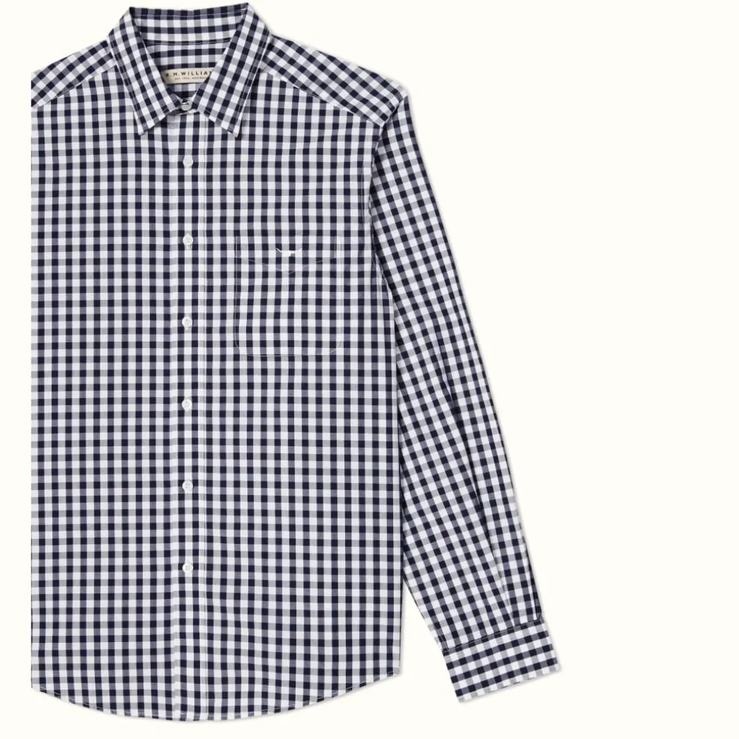 R.M. Williams Collins Shirt Navy White Navy/White Online