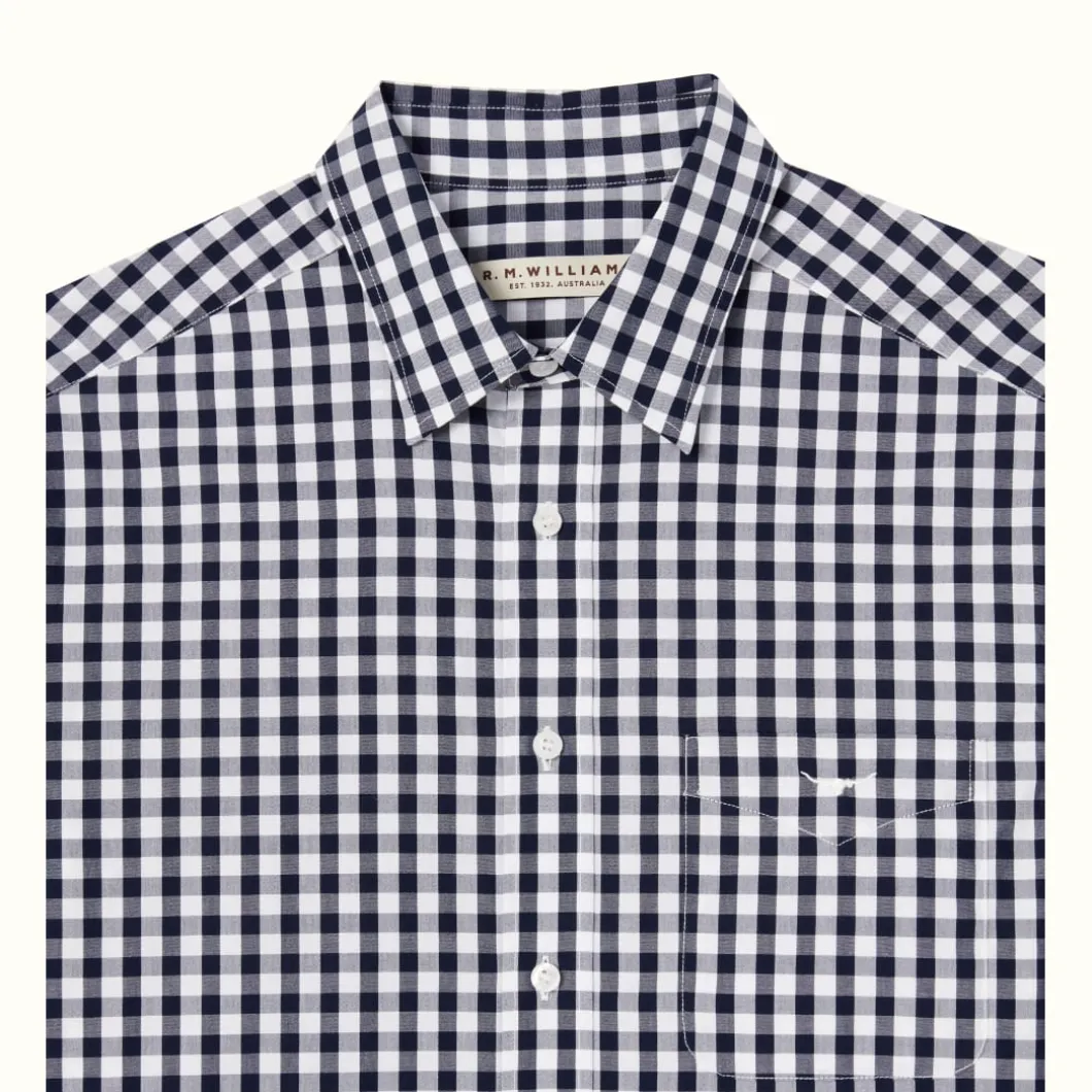 R.M. Williams Collins Shirt Navy White Navy/White Online
