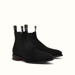 R.M. Williams Comfort Craftsman Suede Boot Black Hot