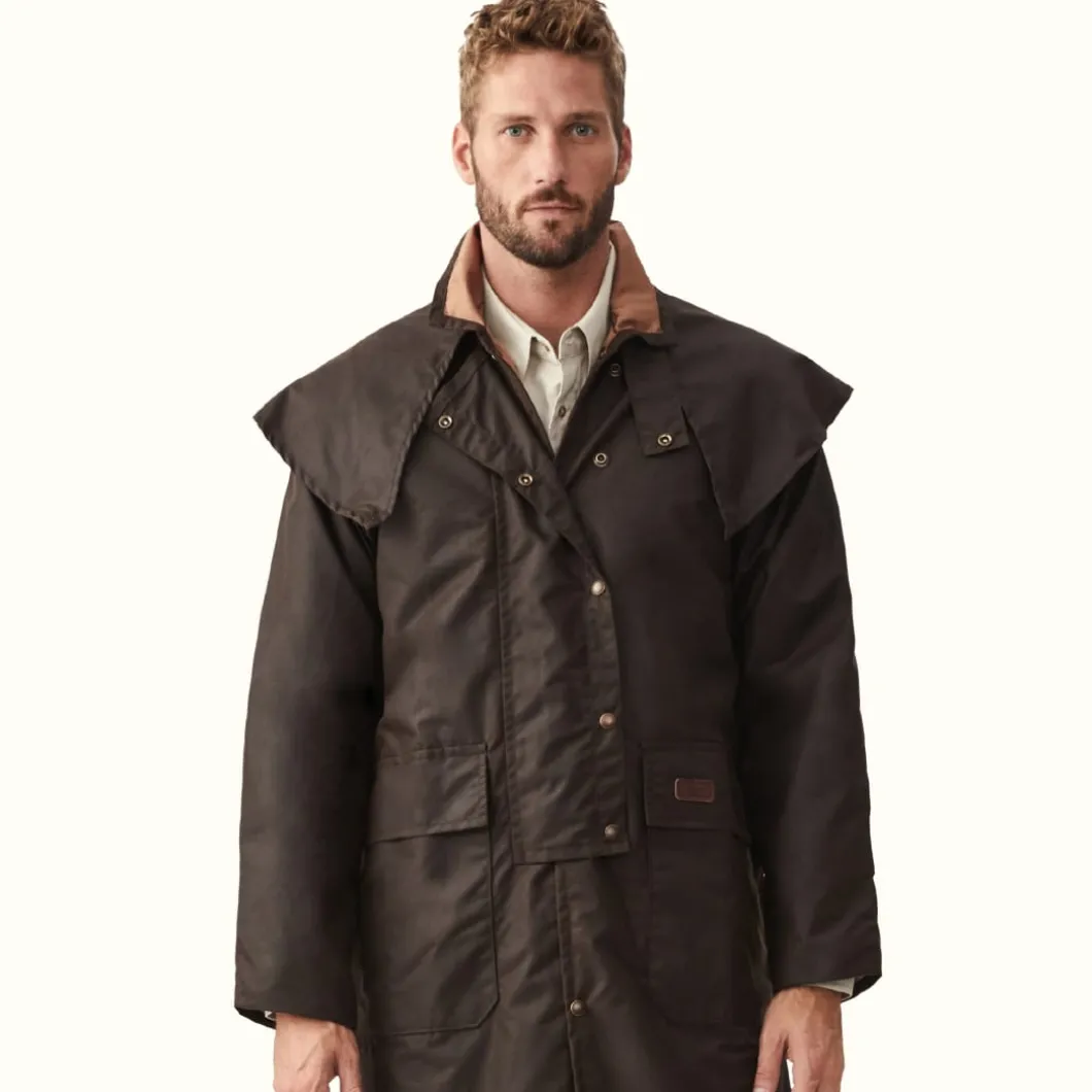 R.M. Williams Droughtbreaker Coat Brown Flash Sale
