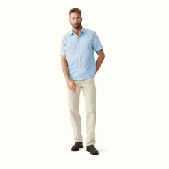 R.M. Williams Hervey Shirt White Blue New