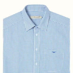 R.M. Williams Hervey Shirt White Blue New