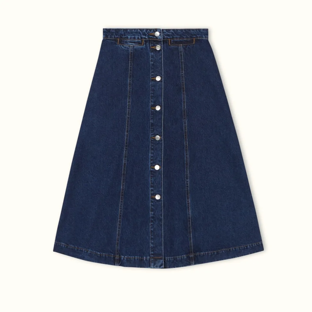 R.M. Williams Hopetoun Skirt Indigo Rinse Wash Sale