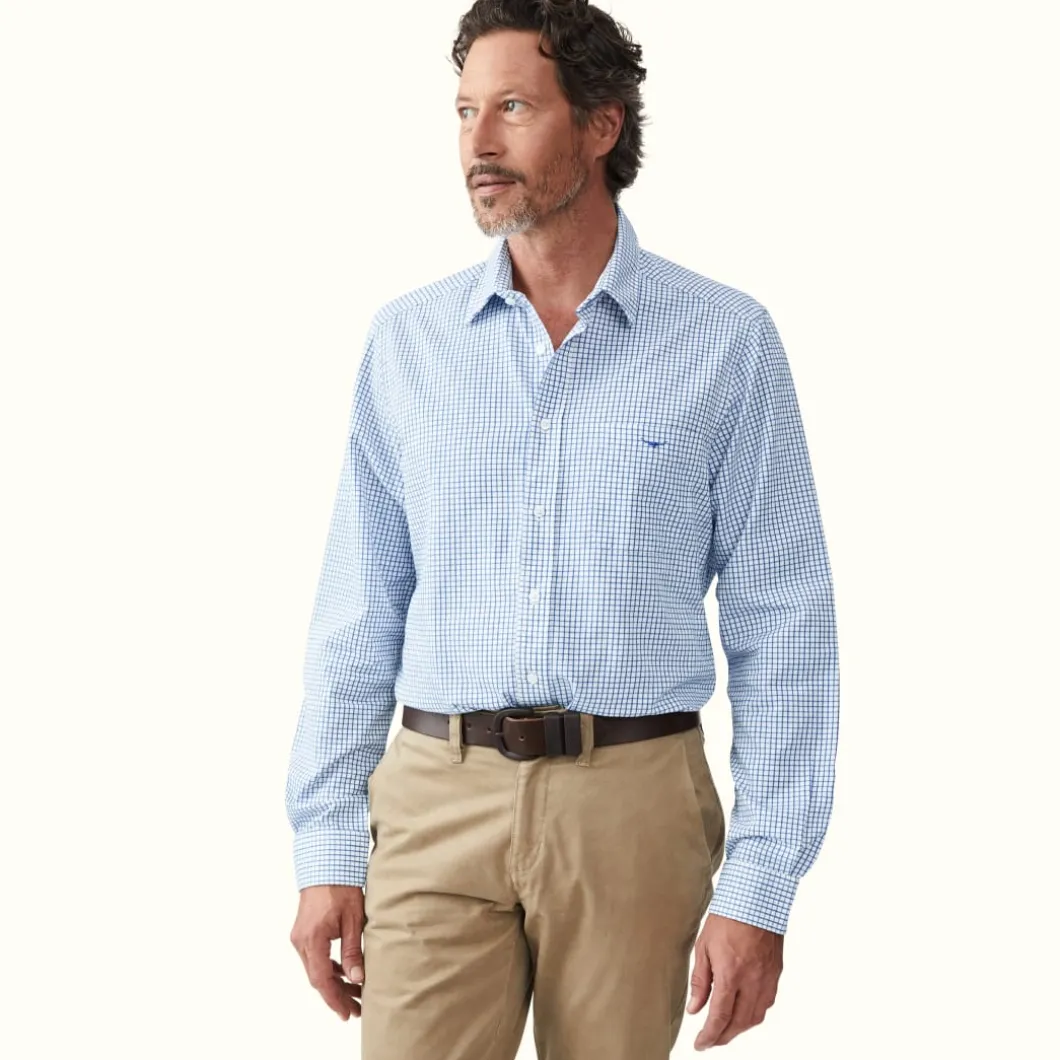 R.M. Williams Jervis Shirt White Blue Fashion