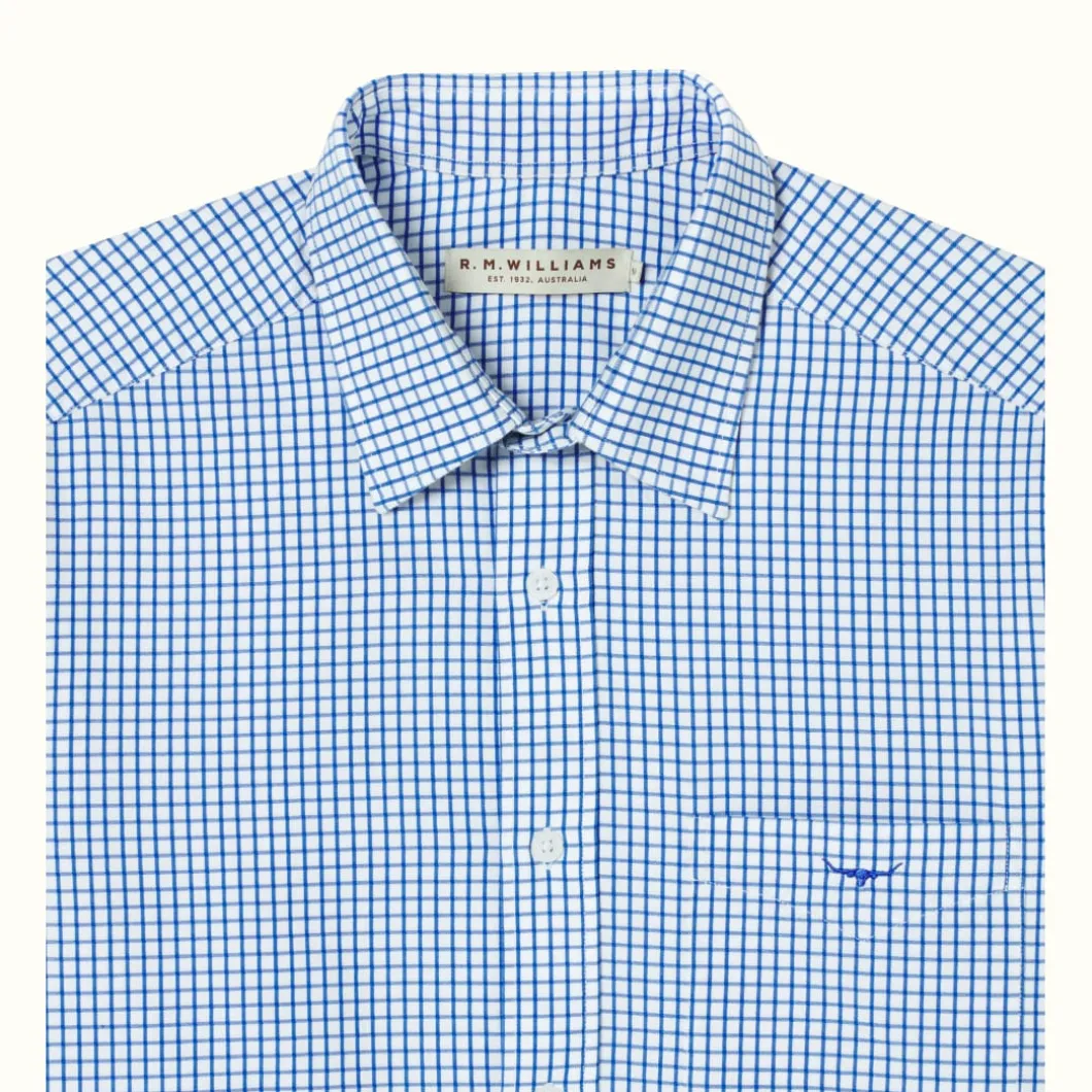 R.M. Williams Jervis Shirt White Blue Fashion