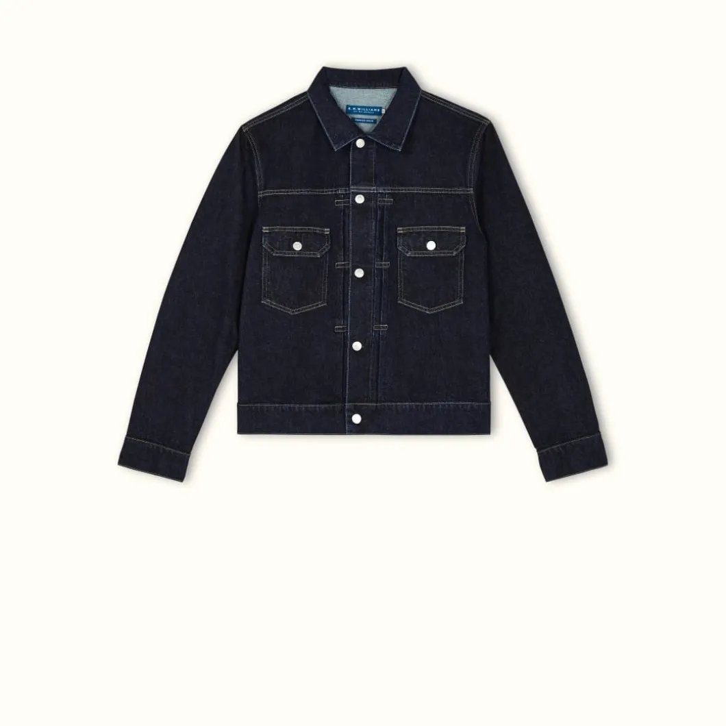 R.M. Williams Kurnell Type 2 Jacket Indigo Rinse Wash Flash Sale