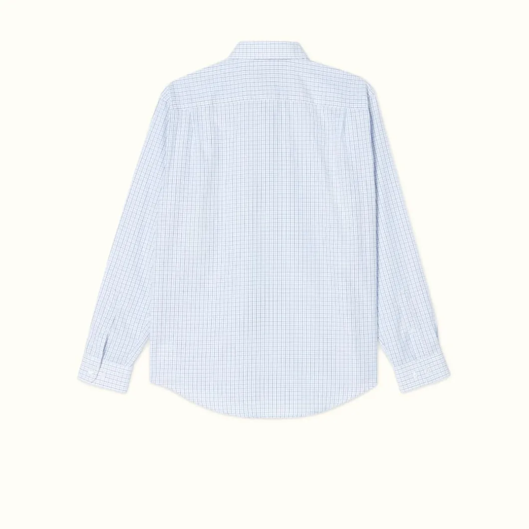 R.M. Williams Milton Shirt White Navy Blue Discount
