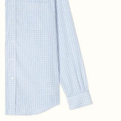 R.M. Williams Milton Shirt White Navy Blue Discount