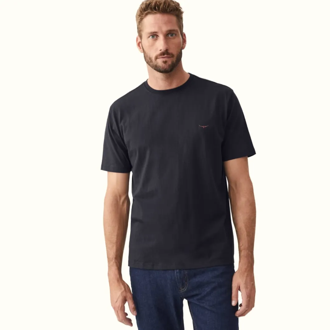 R.M. Williams Parson T-Shirt Navy/Chestnut Best