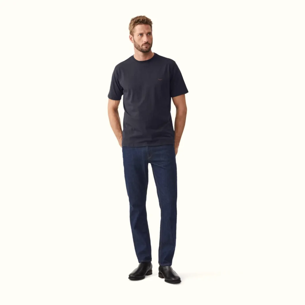 R.M. Williams Parson T-Shirt Navy/Chestnut Best