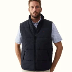R.M. Williams Patterson Creek Vest Navy Burgundy Best Sale