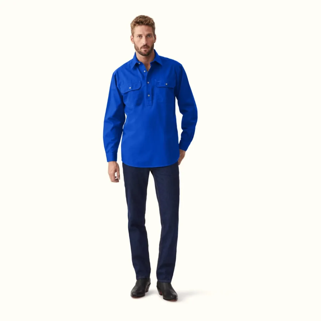 R.M. Williams R.M.W Angus Shirt Royal Clearance