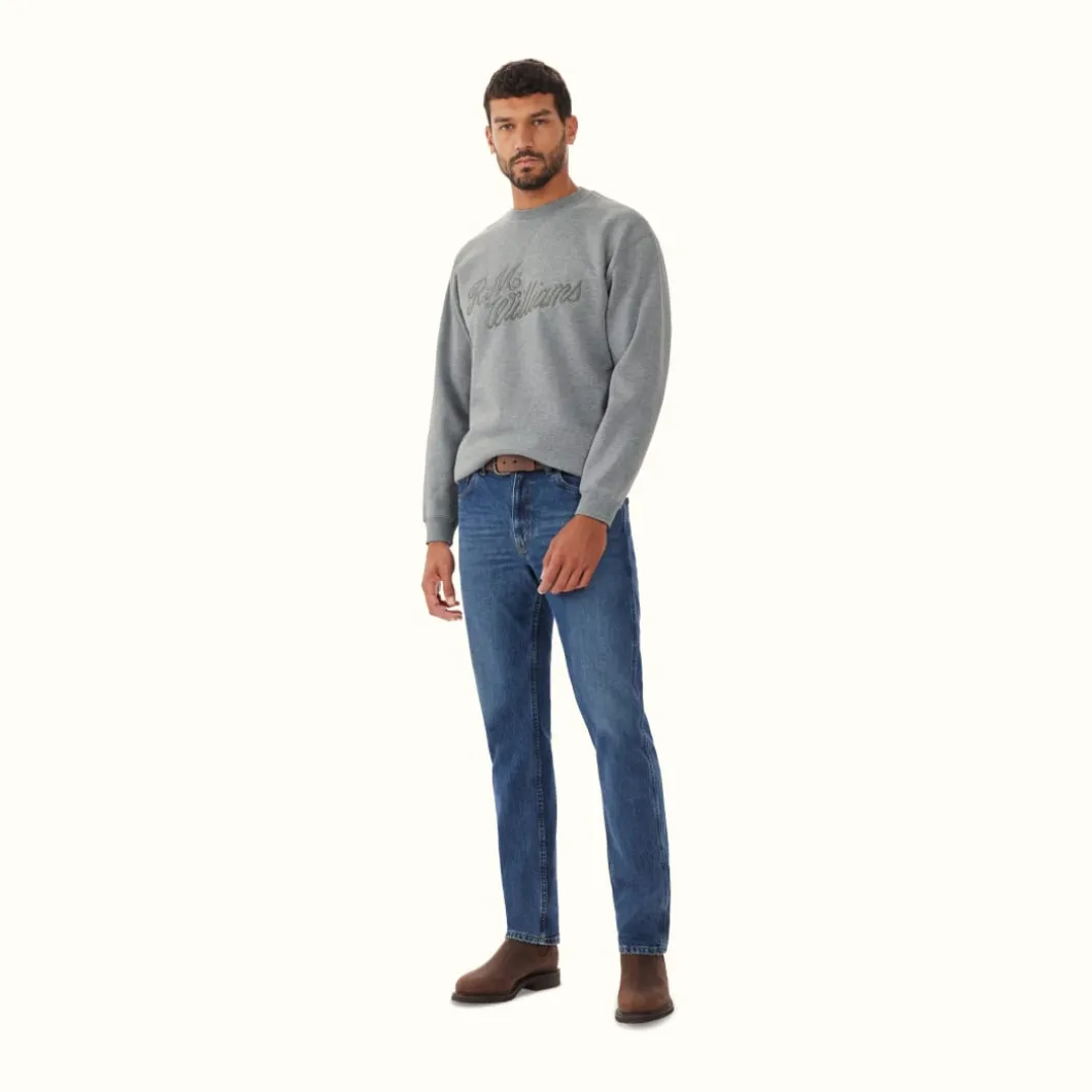R.M. Williams R.M.W Script Crew Neck Grey Marle Sale