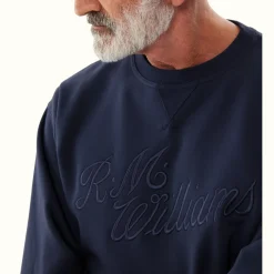 R.M. Williams R.M.W Script Crew Neck Navy New