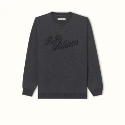 R.M. Williams R.M.W Script Crew Neck Charcoal Clearance