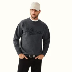 R.M. Williams R.M.W Script Crew Neck Charcoal Clearance