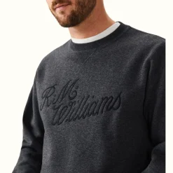 R.M. Williams R.M.W Script Crew Neck Charcoal Clearance