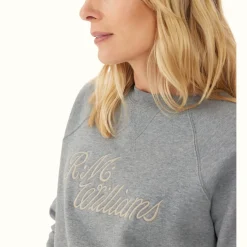 R.M. Williams R.M.W Script Crew Neck Sweater Grey Marle Cheap