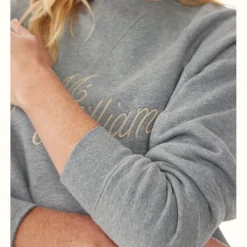 R.M. Williams R.M.W Script Crew Neck Sweater Grey Marle Cheap