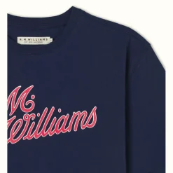 R.M. Williams R.M.W Script T-Shirt Navy Red Discount