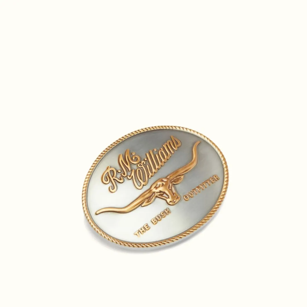 R.M. Williams R.M.Williams Logo Buckle Silver Gold New
