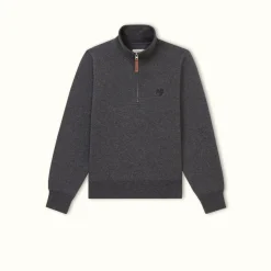 R.M. Williams Trickett Zip Neck Sweatshirt Charcoal New