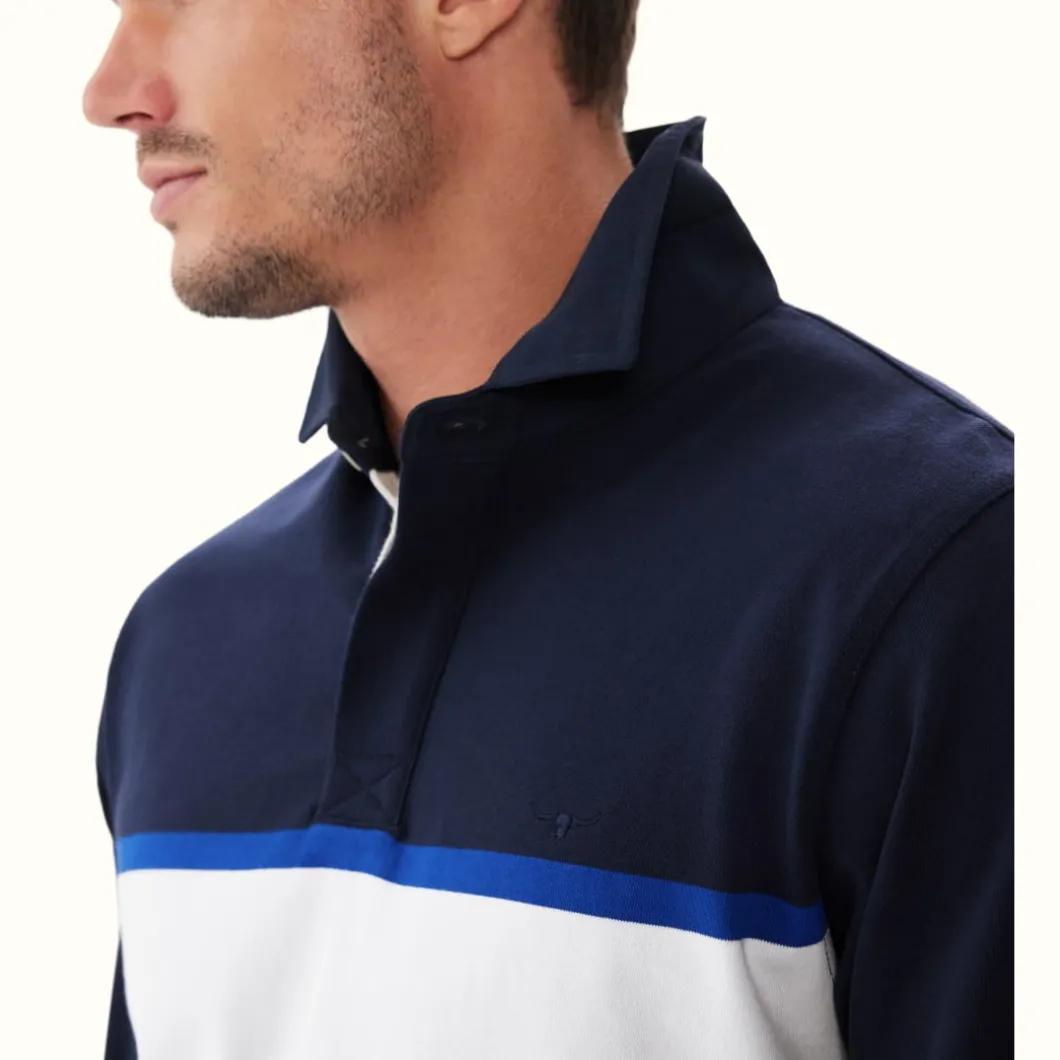 R.M. Williams Tweedale Rugby Navy/White Discount