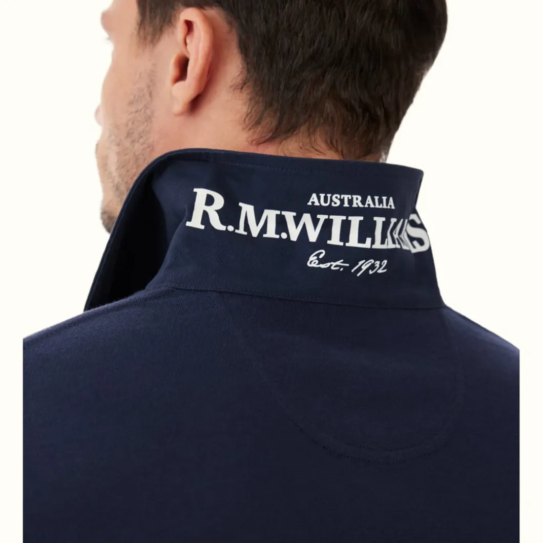 R.M. Williams Tweedale Rugby Navy/White Discount